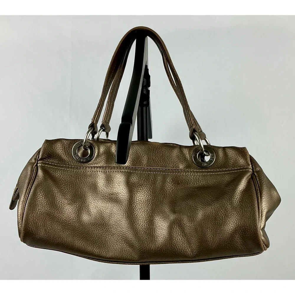 Tommy Hilfiger Bronze Metallic Satchel Purse Shoulder Bag Handbag Y2K /2000s Era